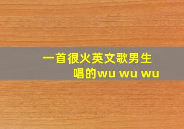 一首很火英文歌男生唱的wu wu wu